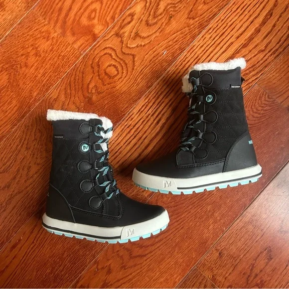 NWT MERRELL Heidi Waterproof Boot Size 11 Toddler Girl in Black - Picture 12 of 16